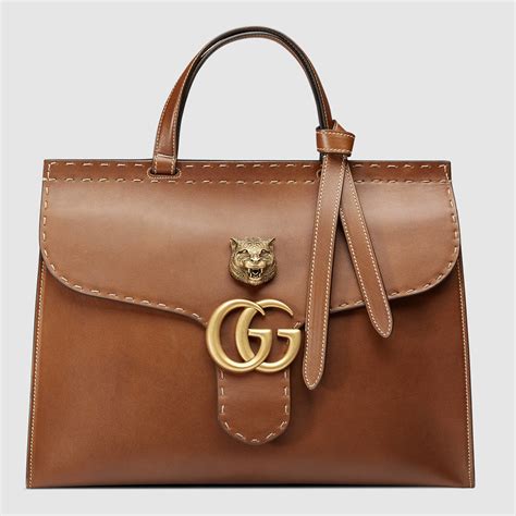 gg marmont top handle leather satchel gucci|gucci marmont medium shoulder bag.